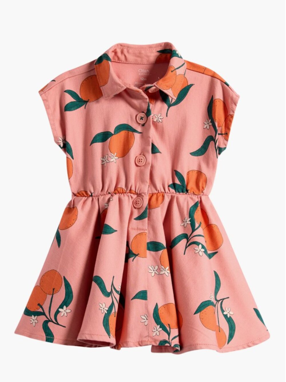 Girls Short Sleeve Otter Avenue Clementine Fruit Twirl Dress 18 Months Pockets